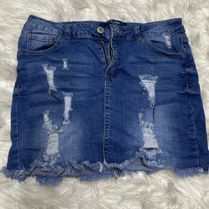 Wax Jean | Distressed Jean skirt | Size M